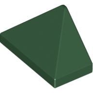 Lego kostka (kostička) střecha 2x1 sklon (šikmá) 45° oboustranná hladká rohová, tmavě zelená (4266666, 6075077)